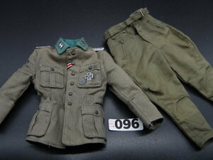 【 DR 096 】1/6ドールパーツ：DRAGON製 ドイツ軍 SS少尉制服上下セット（WWII)【 長期保管・ジャンク扱い品 】