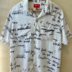 Supreme ‘Burroughs Shirt’レーヨン　バロウズ Rayon M white 半袖　美品
