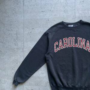 champion チャンピオン カレッジロゴ CAROLINA クルーネック スウェット トレーナー チャコールグレー M