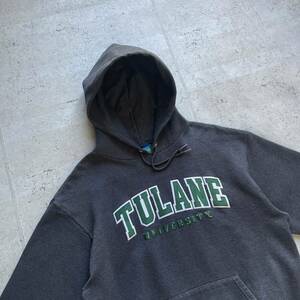 champion チャンピオン カレッジロゴ TULANE プルオーバー パーカー チャコールグレー M