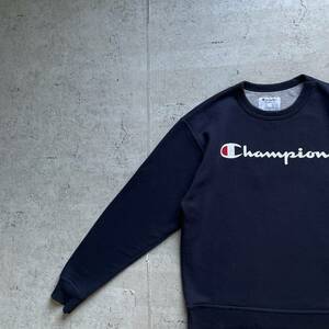 champion チャンピオン ワンポイントロゴ クルーネック スウェット トレーナー ネイビー M