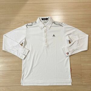 le coq sportif Golf Collection ルコックゴルフ ゴルフウェア 長袖シャツ ボタンダウンシャツ ポロシャツ Lサイズ 白