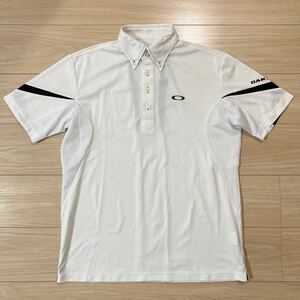OAKLEY オークリー ゴルフウェア ボタンダウンシャツ ポロシャツ 半袖シャツ Lサイズ 白