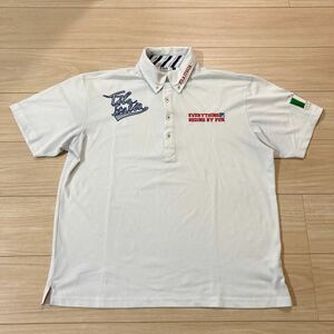 FILA GOLF フィラゴルフ ゴルフウェア ボタンダウンシャツ 半袖シャツ LLサイズ 白 ホワイト イタリア