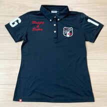 FILA GOLF フィラゴルフ ゴルフウェア ボタンダウンシャツ 半袖シャツ Lサイズ 黒 レディース 美品_画像1