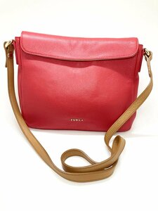 ◆◆【FURLA】 フルラ レザーショルダーバッグ ポシェット 赤 レッド レディース oi ◆◆