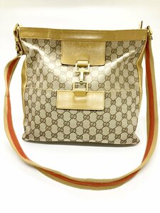 ◆◆【GUCCI 】グッチ GG柄 ショルダーバッグ 斜め掛け ベージュ キャメル メンズ レディース oi ◆◆