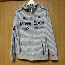 DESCENTE MOVESPORT　サイズL メンズ　デサント　ムーブスポーツ　スウェット　長袖　パーカー　グレー　ジップアップ_画像1