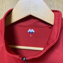 モンベル サイズL メンズ　クール ハーフスリーブジップシャツ ウィックロン 半袖　赤　グレー　　吸水速乾 UVカット_画像2