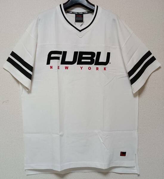 FUBUフブ新品未使用Tシャツ半袖ゲームシャツホワイトサイズL