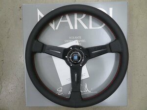 未使用　正規品　NARDI　SPORTS　TYPE　A　品番　N750　パンチングレザー＆ブラックスポーク　レッドステッチ　360Φ　現品あり