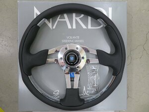 正規品　訳ありB級品　NARDI　4　METAL　品番N830　パンチングレザー/スムースレザー＆ポリッシュスポーク　現状お渡し