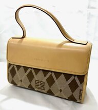 【中古品】ジバンシー　GIVENCHY　ハンドバッグ　キャンバス×カーフ　ベージュ系【送料別】FB0437_画像1