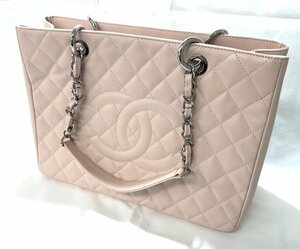 【中古品】シャネル　CHANEL　ハンドバッグ　キャビアスキン　ピンク【送料別】FB0427