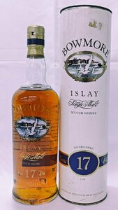 【未開栓】丸缶付き　ボウモア アイラ 17年 シルクプリント カモメラベル BOWMORE ISLAY. SCOTCHWHISKY 750ml 43％【送料別】IA0376