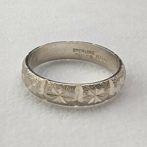 英国ヴィンテージ ジュエリー 純銀製 ブライトカットリング 指輪