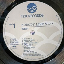 LPレコード「NOBODY / LIVE ワン！ / ノーバディ　ライヴ　ワン！　未使用に近い美品_画像6