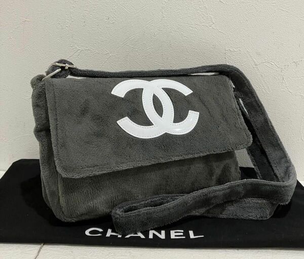 CHANEL ★ 新品 未使用 シャネル ショルダー バッグ 斜め掛け グレー