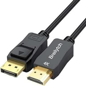 Breilytch DisplayPort HDMI 変換ケーブル0.9M 4K ディスプレイポート HDMI 変換 ケーブル D