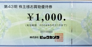 ★ビックカメラ 株主お買物優待券(6,000円分)★