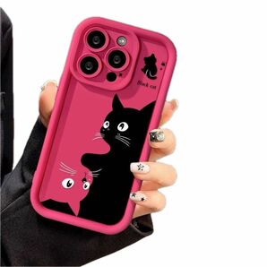 韓国の可愛い猫デザイン iPhone 12ケース　ソフトシリコン素材　珍しい模様　 iPhone各機種在庫有り