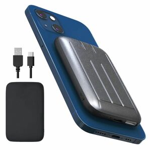 モバイルバッテリー magsafe 磁気式 5000mAh ワイヤレス充電 PD対応 多機能 iPhone12/13/14