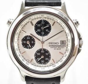 SEIKO セイコー 7T27-6A70 クロノグラフ 白文字盤 シルバー ラウンド クォーツ デイト メンズ 腕時計 RL-450G/106