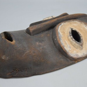 プリミティブアート 民族 マスク 33cm アフリカ民芸 アフリカンアート 民藝 仮面彫刻 木彫彫刻 美術 芸術 オブジェ RL-276M/000の画像4