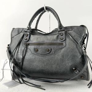 1円〜★BALENCIAGA バレンシアガ The City ザ・シティ 2way 115748 ショルダーバッグ ハンドバッグ バッグ エディターズ グリーン グレー