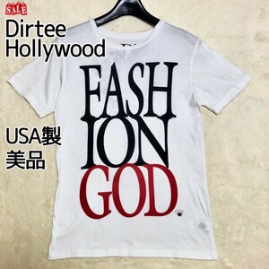 ダーティーハリウッド　Dirtee Hollywood USA製　Tシャツ 半袖 ロゴ 白　ホワイト ブラック レッド　Sサイズ