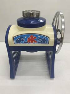 * antique ice chipping machine * pearl metal body only steering wheel type manual snow cone kakigori ice shop san chip ice machine operation verification ending secondhand goods!