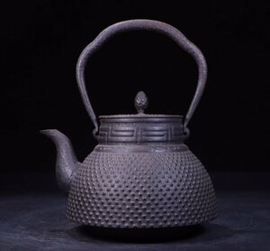 【安】鉄瓶 提梁茶壺 湯沸 煎茶道具 茶壷 極細工 古美術 古美味 時代物 古董