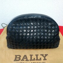 BALLY バリー ヴィンテージ レザー編み込み ポーチ クラッチバッグ_画像2