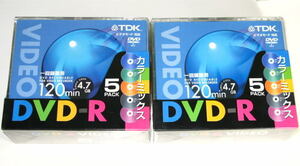 TDK　 DVD-R120X5MS　 DVD-R 等倍速 ( 1-2倍 )　1個5枚入り　2個セット ( 計10枚 )　日本製 　未使用