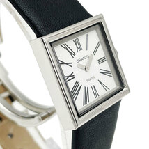 CHANEL シャネル レディース腕時計 マドモアゼル QZ シルバー ブラック 白文字盤 H1665 ※新品革ベルトに交換済み_画像3