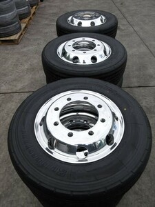 送料無料　新車外し　245/70R19.5　BS　R173　24年製　4軸低床　アルコア　アルミ　ISO　平面座　19.5×6.75　8穴　美品　12本セット