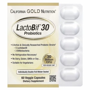 California Gold Nutrition, LactoBif（ラクトビフ）30プロバイオティクス、300億CFU、ベジカプセル60粒