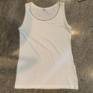  new goods.GLACIER tank top white collar .. Kirakira M