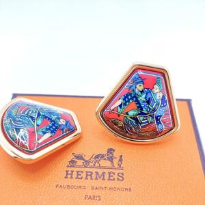 【極美品】エルメス 　Herms　イヤリング 七宝焼き エマイユ ゴールド