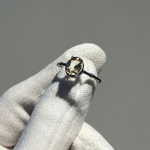 新品天然石ブラジル産シトリン（黄水晶）指輪 レモンクォーツ指輪 リング　フリーサイズ