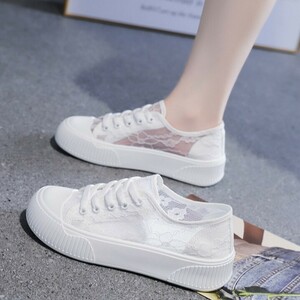  slip-on shoes .... lady's Loafer thickness bottom flat shoes ventilation summer ko-te pretty casual comfortable white 23cm