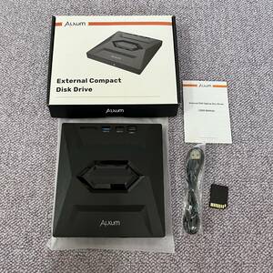 【未使用】Alxum ラップトップ用外付けCD DVDドライブ LM2302 Type-C USB 3.0ポータブルCDバーナーライター SDスロット＆USBポート付き