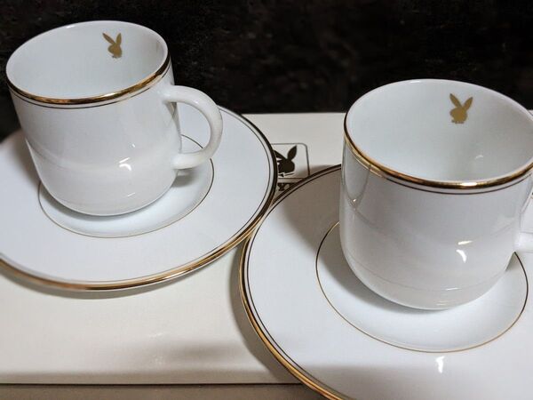 美品!新品!未使用!PLAYBOY カップソーサー 2客 箱入 コーヒーカップ ペア ティーカップ ソーサー