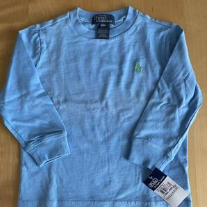 新品 未使用 Polo RALPH LAUREN ポロ ラルフローレン 長袖Tシャツ 2歳 ブルー 水色 タグ付きの画像1