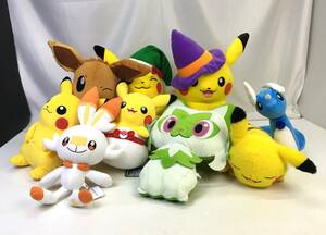 【1915】ポケモン ぬいぐるみ 9点まとめ ピカチュウ ニャオハ イーブイ 他 中古品