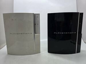 【2404】1円~ SONY PlayStation3 PS3 CECHL00 80GB ブラック ホワイト 2点セット 未動確 ジャンク品