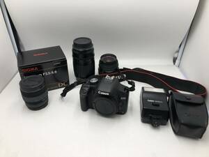 【2511】Canon EOS Kiss X3 デジタル一眼レフカメラ キャノン ストロボ 188A レンズ ULTRASONIC SIGMA UC ZOOM 中古品