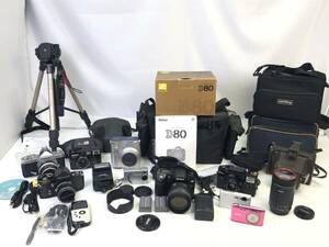 [2062][1 jpy ~] camera lens summarize Nikon SONY MIRANDA other D80 EF-S55-250mm VCT-570RM Coolpix etc. operation not yet verification junk 