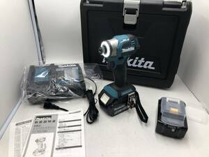 【2513】Makita マキタ 18V 充電式 インパクト ドライバ TD173DRGX 青 可変速 充電器 バッテリー2個付 中古品