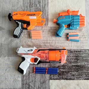 ナーフ ELITE　ストロングアーム／ ナーフ ELITE2　プロスペクト／ナーフ NERF N-ストライク　クワドラント　弾丸つき